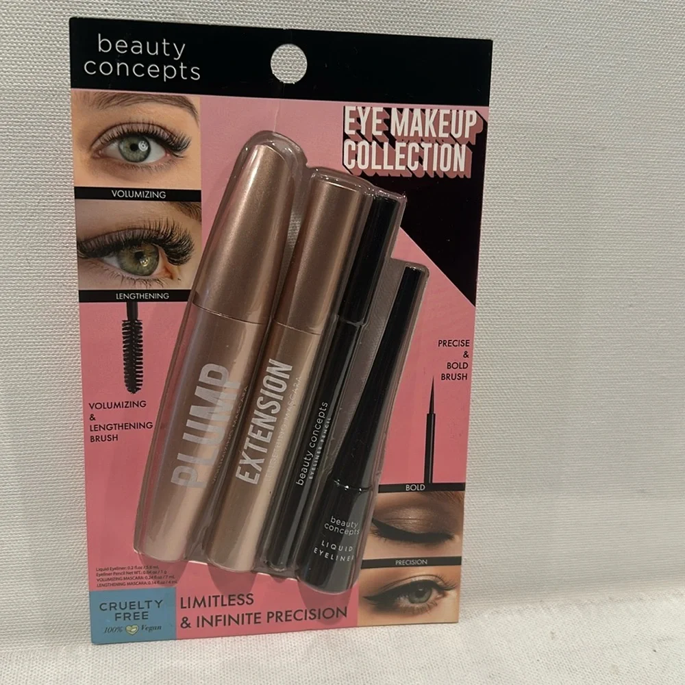 Beauty Concepts Eye Makeup Collection with Eye liners and Mascaras.